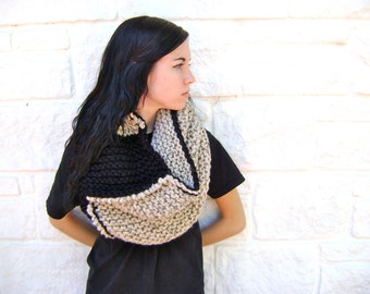 Chunky Oversized Cowl PATTERN - Knitted Cowl Pattern - Instant Download