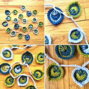 Peacock AND Curly Q's Garlands Crochet PATTERNS Two Patterns for One Price Great for the Beginner image 6