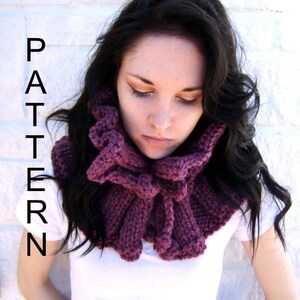 Knit Ruffled Cowl PATTERN - Chic and Cozy Instant Download