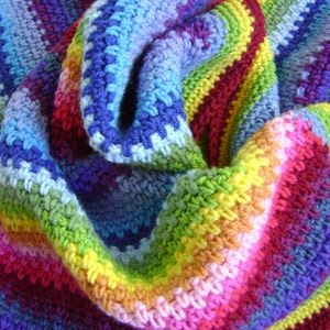 Crochet in Technicolor Linen Baby Blanket Third in a Series of Four Looks Like Linen Easy Crochet Pattern image 2