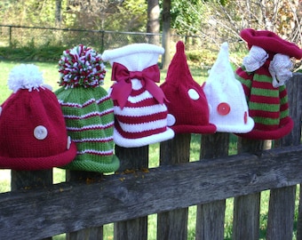 Christmas Hats Collection Pattern - Includes all 6 Knitting Patterns - Sizes for Newborn to Teens INSTANT DOWNLOAD