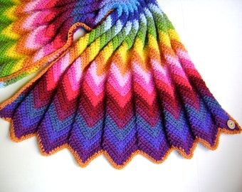 Crochet en technicolor - modèle de couverture à chevrons - premier d'une série de quatre - crochet votre propre couverture - modèle facile