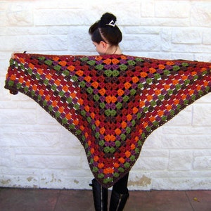 Giant Fall Granny Scarf Pattern Easy Quick Stand Out INSTANT DOWNLOAD zdjęcie 3