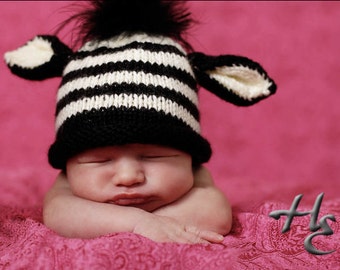 Zebra Hat PATTERN - diy for Newborn to Toddler Sizes - Instant Download
