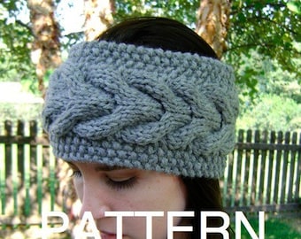 Knit Horseshoe Cabled Headband Pattern - INSTANT DOWNLOAD