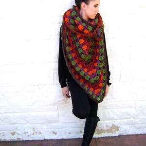 Giant Fall Granny Scarf Pattern Easy Quick Stand Out INSTANT DOWNLOAD zdjęcie 2