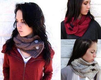 Classic Cabled Cowl Photo Tutorial Pattern- Easy Knitting Pattern - Great For Beginners