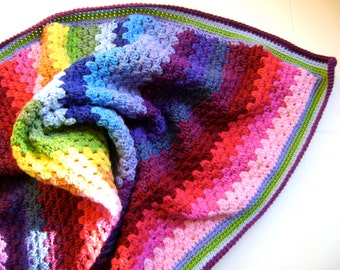 Crochet en Technicolor - Grandma Blanket Pattern - Deuxième d'une série de quatre - Crochet facile pour les débutants