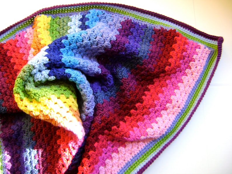 Crochet in Technicolor Granny Blanket Pattern Second in a Series of Four Easy Crochet for the Beginner image 1