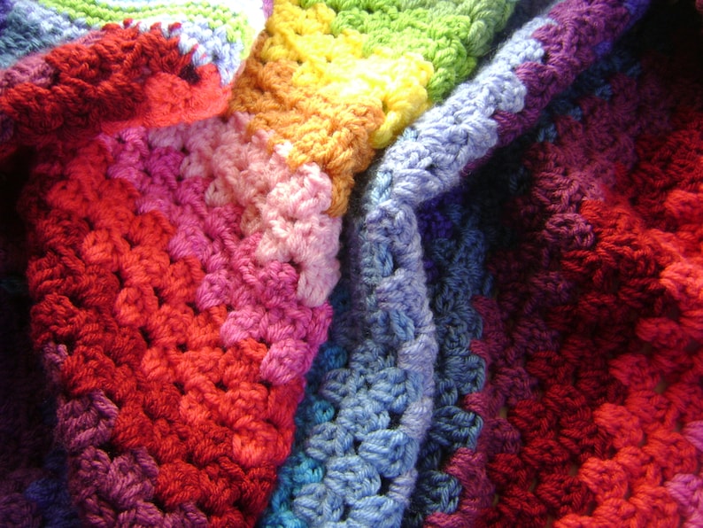 Crochet in Technicolor Granny Blanket Pattern Second in a Series of Four Easy Crochet for the Beginner image 2