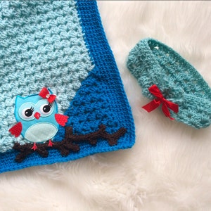 Blue Granny Corner 2 Corner Crochet Blanket and Headband PATTERNS Great Beginner Pattern image 1