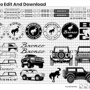 Ford Bronco PNG | Ford Bronco Grilles SVG | Ford Bronco Cut files for Cricut, Silhouette digital files svg, png, AI, pdf.