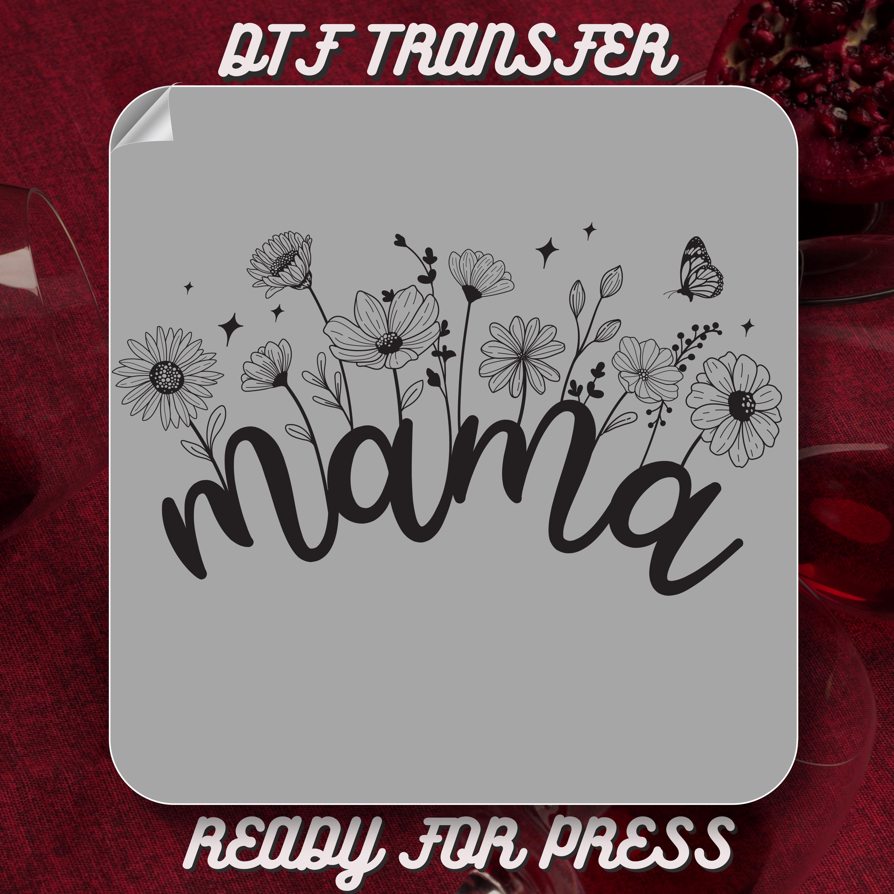 Retro Mama Floral DTF Transfer, Mother's Day Heat Press Design - Etsy