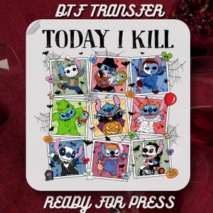Halloween Horhor Characters DTF Transfers,Movies Killer Iron on Transfer,Retro Halloween Ready Press,Spooky Stitc DTF Print,Scary Halloween