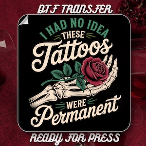 Skeleton Hand Roses DTF Transfer, Sarcastic Funny Tattoo Ready To Press,Skull Rose Heat Transfer,Flower Tattoo Dtf, Gift for Girl,Gang Sheet