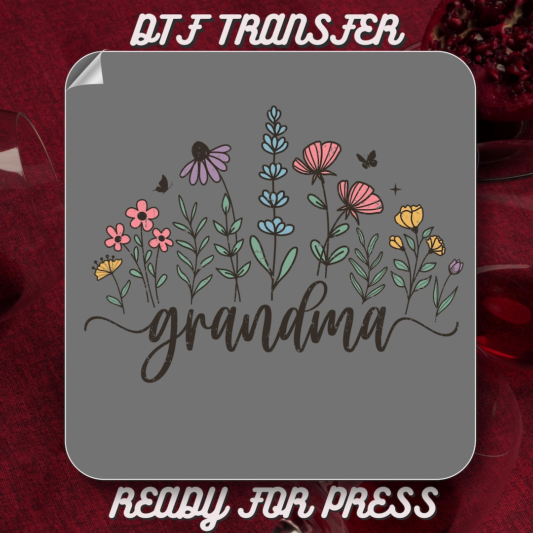 Boho Floral Grandma DTF Transfer, Ready to Press Heat Transfer Decal - Etsy
