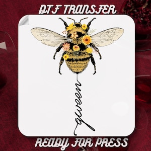 Floral Bee Dtf Transfer,Bee Cute DTF Transfers,Bee Honey Love Birds Ready To Press,Bee Honey Heat Transfer,Gift for Mom,Tshirt Transfer DTF