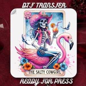 Cartes de tarot DTF été, La cowgirl salé, transfert Dtf prêt à presser, Transfert Dtf été, DTF Summer Beach, Presse à chaud salée, Cadeau pour la famille