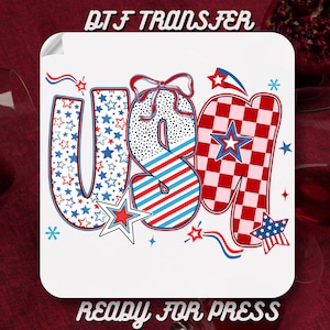 Coquette USA Dtf Transfer,American Girly DTF Ready To Press,United States of America DTF,Independence Day Heat Press,Fourthy of July Dtf