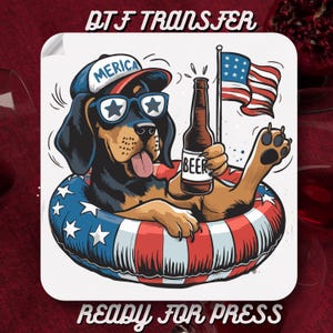 Merica Dog Beer Dtf Transfer Ready To Press,Patriotic Dog Apply For Heat Press,American Flag Sunglasses DTF,İndenpendence Day DTF,Gang Sheet