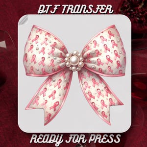 Pink Ribbon Dtf Transfer Ready to Press, Breast Cancer Awareness Ready to Apply for Heat Press,Stronger Girl DTF Print,Cancer Survivor Print