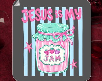 Jesus Is My Jam DTF Transfer,Vintage Faith Retro Quilt Ready to Press, Stripes Christian Summer Heat Press, Religous Bible Verse DTF Print