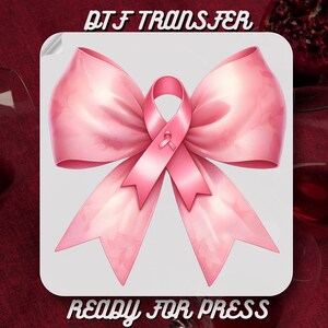 Breast Cancer Dtf Transfer Ready to Press,Pink Ribbon Awareness Ready to Apply for Heat Press,Family Support Dtf Print,Cancer Survivor Print