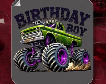 Birthday Boy Monster Truck DTF Transfer, Kids Monster Trucks Birthday Heat Transfer, Monster Truck Lover Gift Boy DTF Print, Ready to Press
