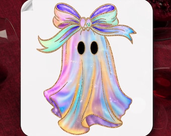 Halloween Ghost Dtf Transfer,Holographic Ghost DTF Ready To Press,Iridescent Ghost Coquette Heat Transfer DTF,Cute Girly Spooky,Gift For Her