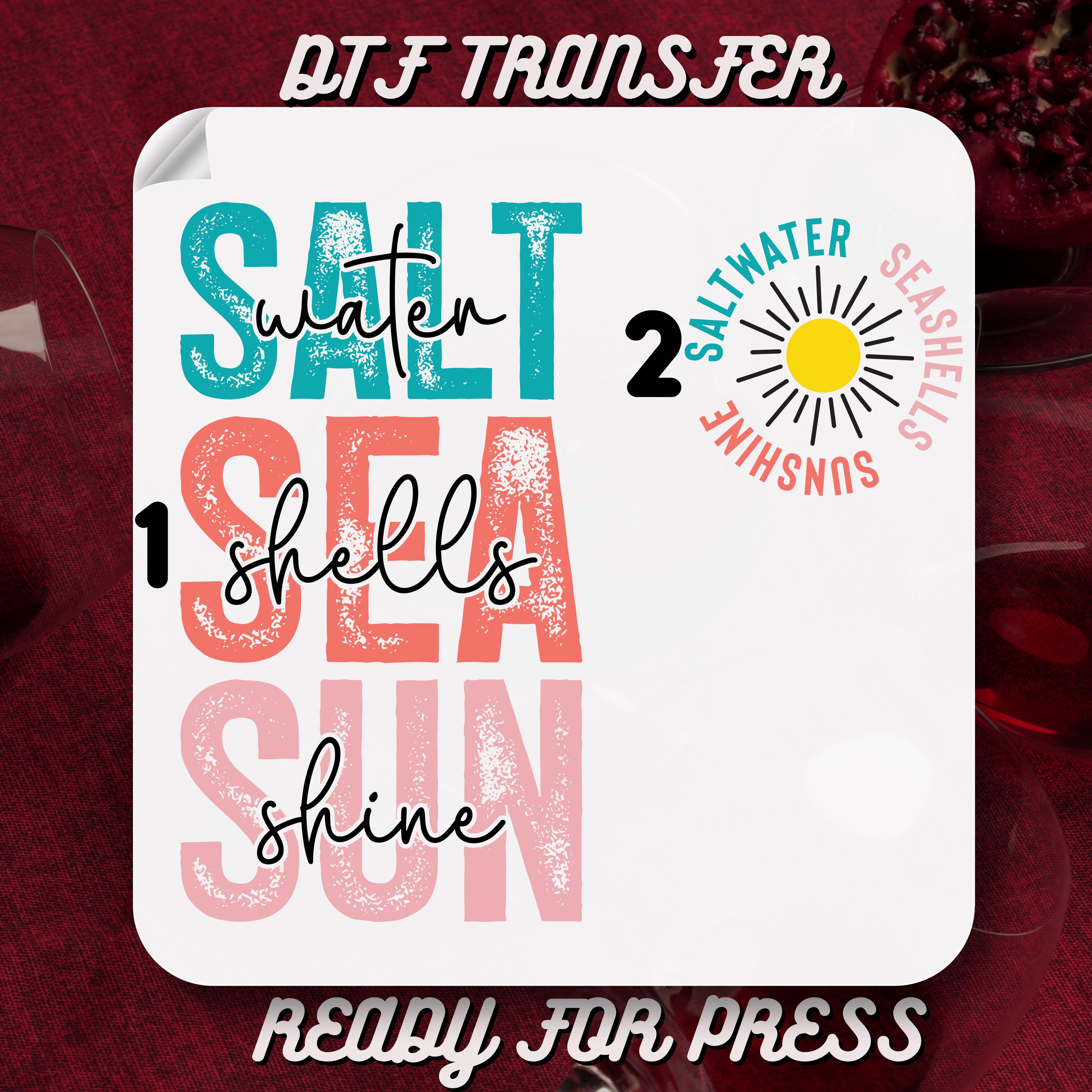 Salt Sea Sun Dtf Transfer Ready to Press,Summer Dtf Transfer,Summer Clipart Dtf,Summer Beach DTF Gang Sheet,Beach Heat Transfer,Summer Vibes