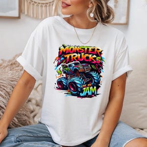 Monster Trucks Are My Jam DTF Transfer,Monster Truck Boy Birthday Ready To Press, Kids Trucks Heat Press,Monster Jam Boy Cars DTF Print bild 2