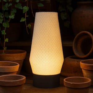 Cordless Rechargeable Table Lamp: Dimmable RGB Honeycomb Shade