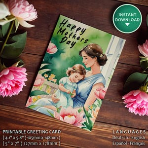 Carte de fête des mères à imprimer et à découper ( pour fille )