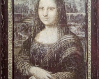 Mona Lisa Hand Painted on Wood