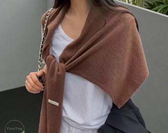 Wool Knitted Shawl for Women | T-Shawl Wrap Scarf | Warm Winter Neck Protector