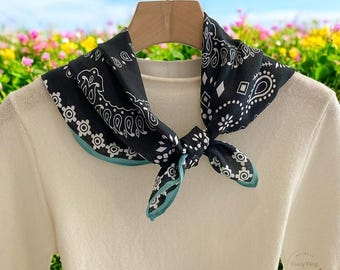 Paisley Bandana Scarf: Imitation Silk Hair & Neck Scarf (70cm)