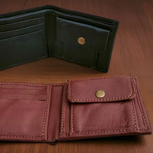 Ranch Handgemachte Geldtasche aus 100% reinem Leder, zweifach faltbarer Kartenhalter, minimalistische schlanke braune Straußenleder-Geldbeutel, Luxusgeschenk für Sie & Ihn