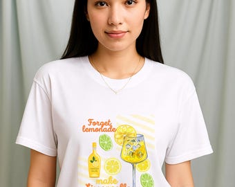 T-Shirt Citron – T-Shirt Été – Design Limoncello – Cadeau Original – Tenue Décontractée pour Fêtes et Barbecues