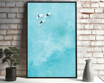 Surfing Competition Art Print: Digital Gradient Poster (Digital Download)
