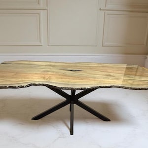 Live Edge Style Wood Slab Table-Custom Desk, Bar Top, or Dining Table-Handcrafted Faux Live Edge-Made to Order