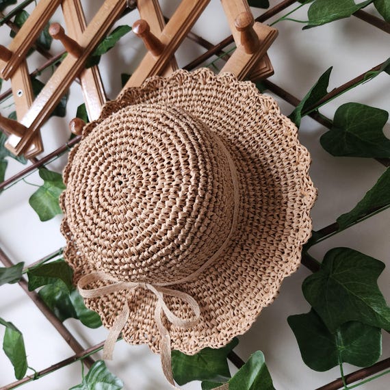 Handmade Straw Sun Hat With Lace Bow: Personalized Baby  display picture 2