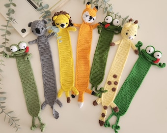 Handmade Crochet Animal Bookmarks – Lion, Fox, Panda, Bear, Giraffe Cotton Yarn Gift