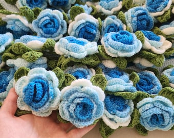 花束ブーケブランケット 白薔薇 ギリシャブルー&白い薔薇