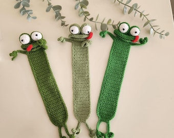 Crochet Frog Bookmark: Handmade Cotton Animal Reader