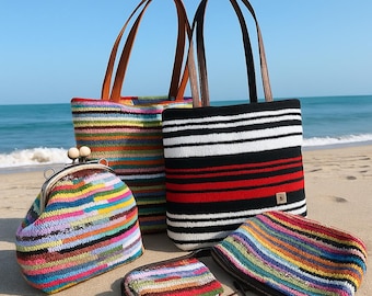 Handmade Crochet Shoulder Bag Collection | Y2K Boho Tote Bag, Rainbow Festival Bag, Colorful Summer Bag, Gift for Her
