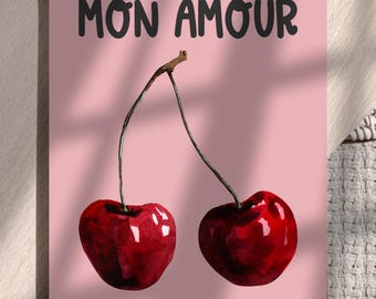 Cherry Kindle Insert – Mon Amour Retro Aesthetic (download digitale)