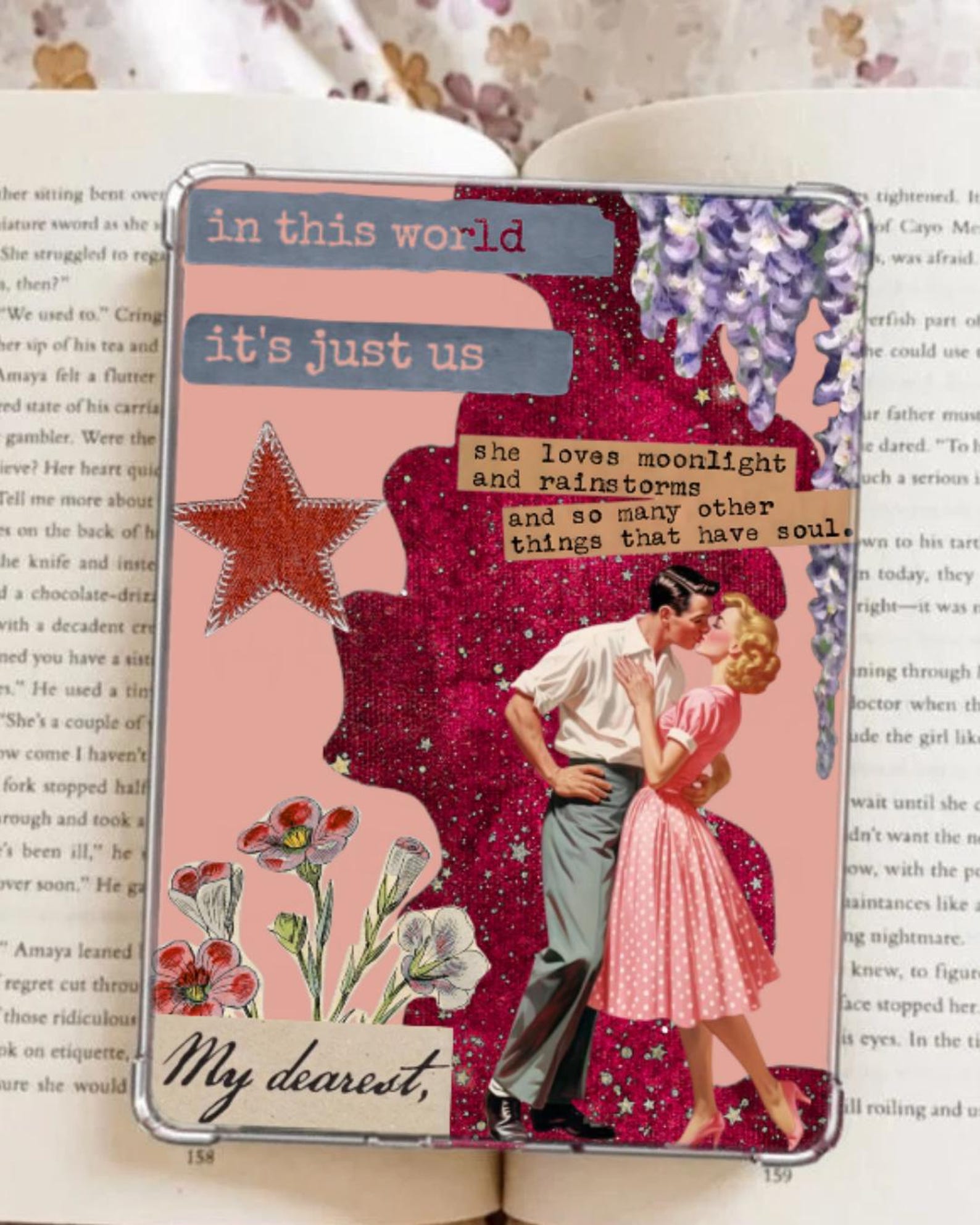 Romantic Collage Kindle Insert – Aesthetic Printable Kindle Case ...