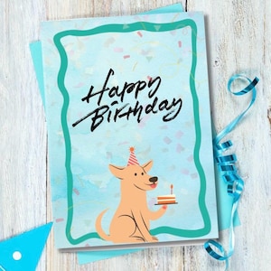 Carte d'anniversaire drôle | Carte d'anniversaire imprimable pour chien | Cadeau drôle | Téléchargement numérique
