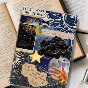 Celestial Kindle Insert: Sun, Moon, Galaxy Art (Digital Download, PDF File)