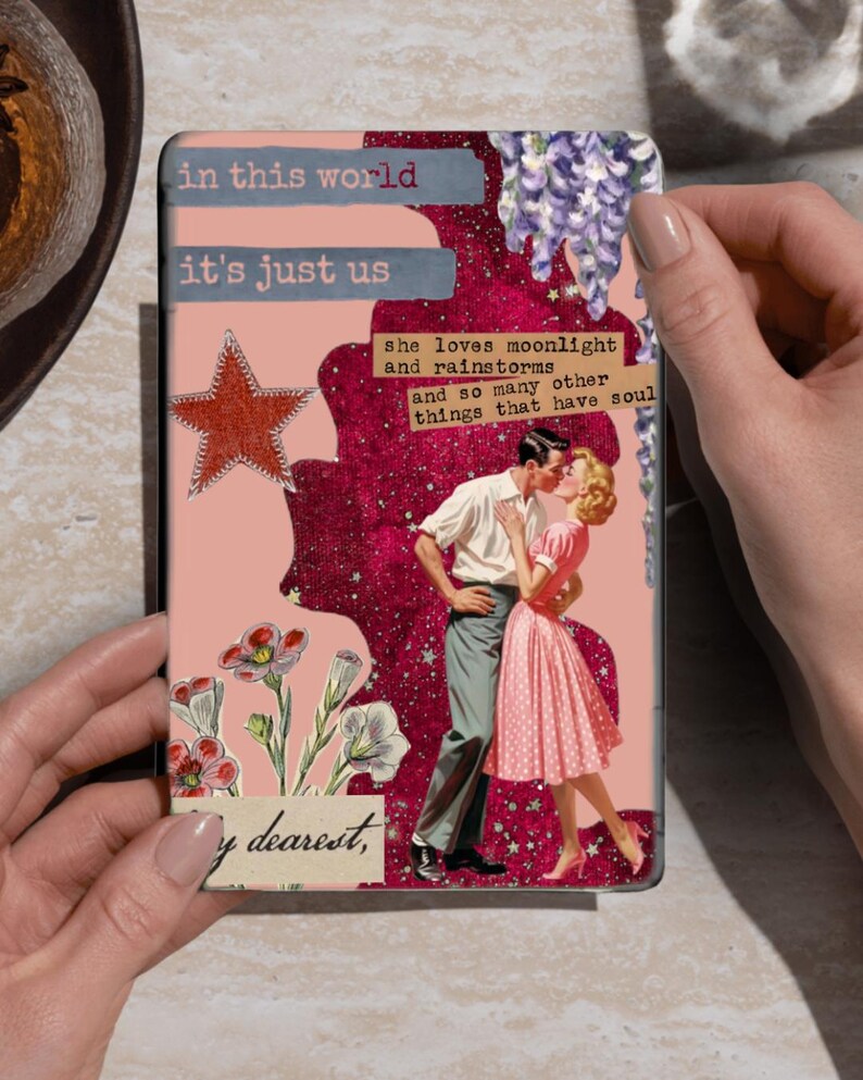 Romantic Collage Kindle Insert – Aesthetic Printable Kindle Case ...